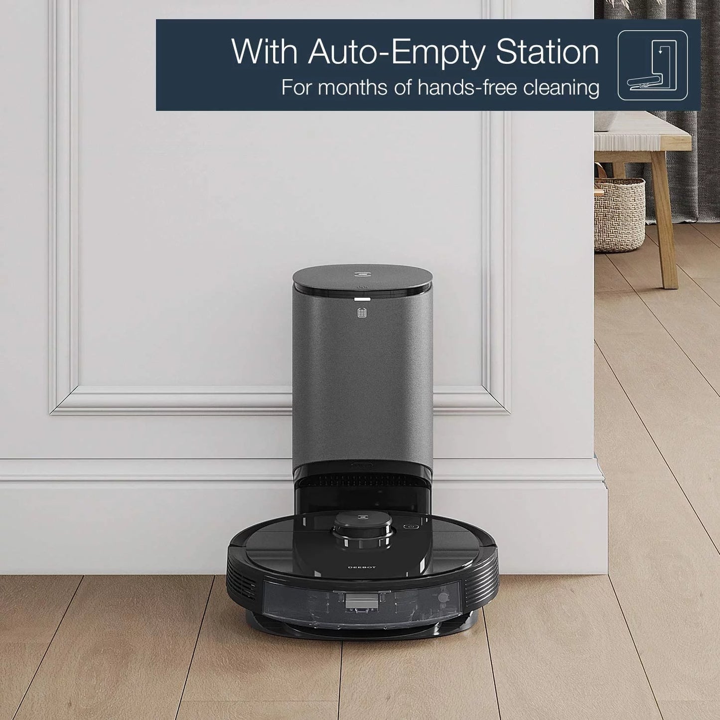 DEEBOT N8+ Vacuum & Mop Robot with Advanced Laser Mapping and Auto-Empty Station