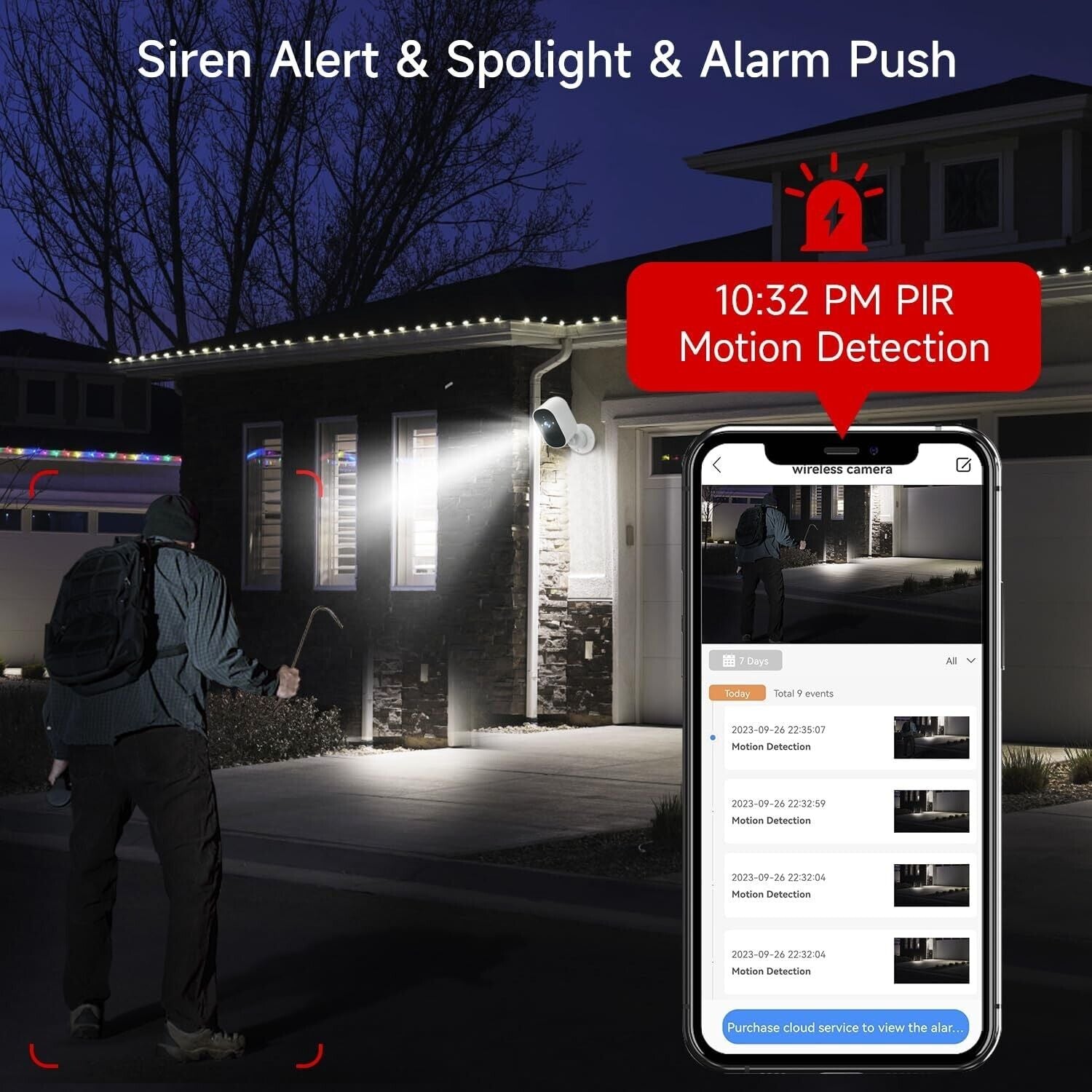 4MP Wireless Outdoor Security Camera - Smart Home Ready, Battery Powered with Night Vision & Motion Detection