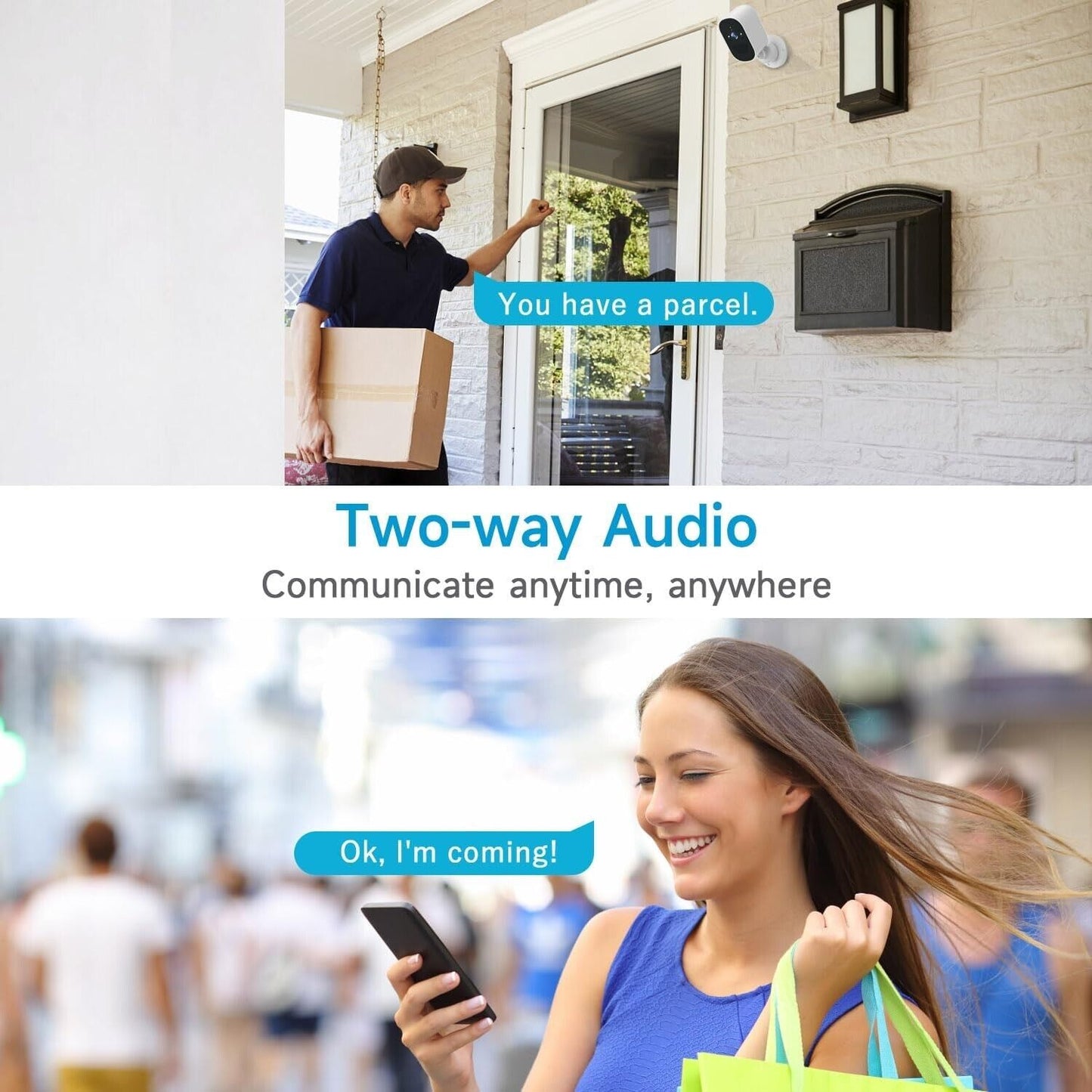 4MP Wireless Outdoor Security Camera - Smart Home Ready, Battery Powered with Night Vision & Motion Detection