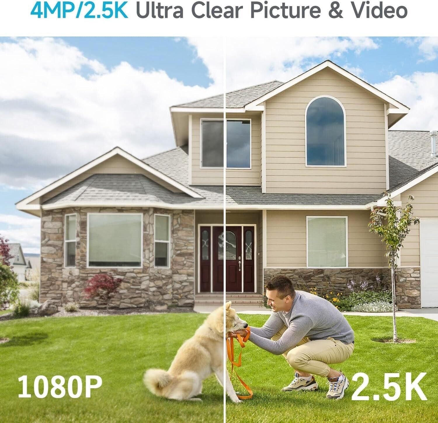 4MP Wireless Outdoor Security Camera - Smart Home Ready, Battery Powered with Night Vision & Motion Detection