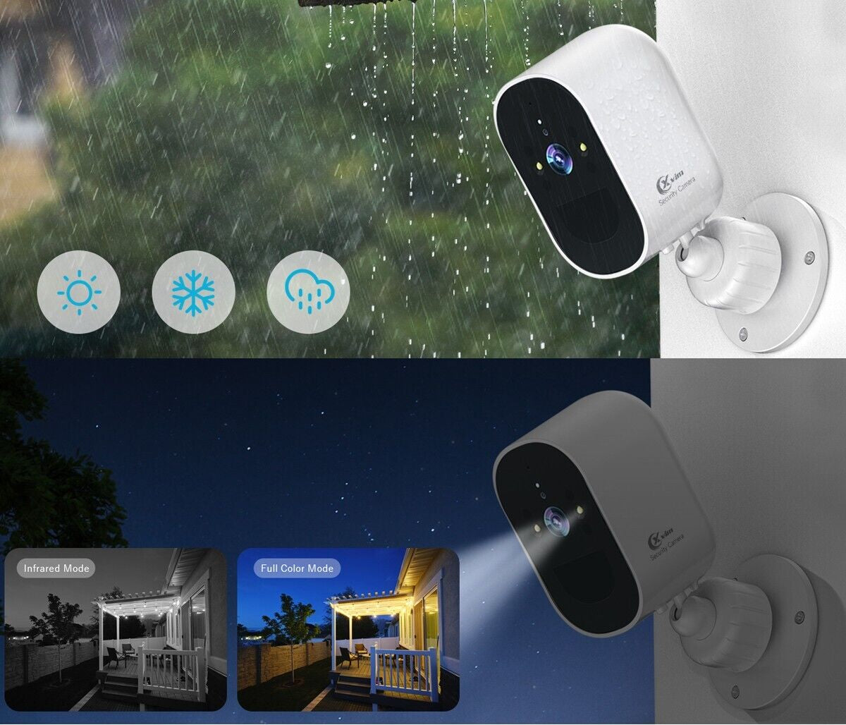 4MP Wireless Outdoor Security Camera - Smart Home Ready, Battery Powered with Night Vision & Motion Detection